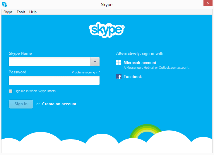 Log in with Microsoft account, not Skype