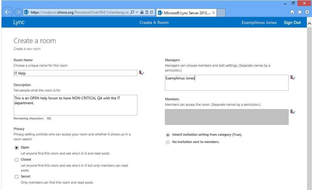 lync persistent chat