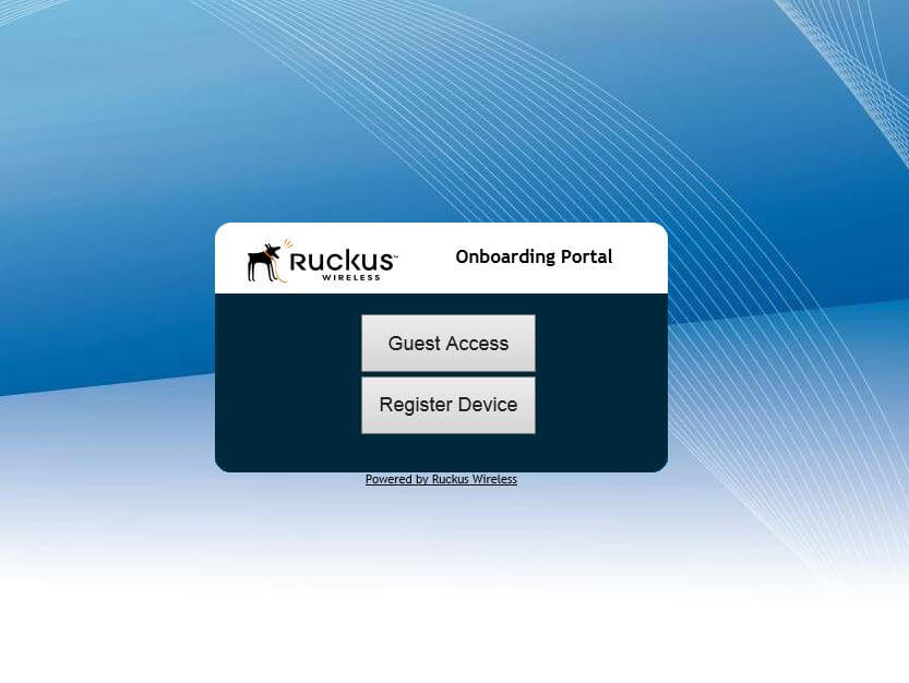 Ruckus onboarding portal for guest access and registering device
