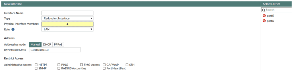 fortios 5.4 redundant interfaces