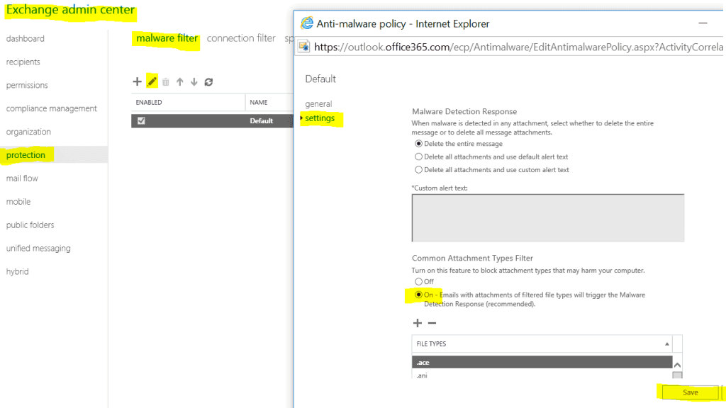 Office 365 Email Filtering