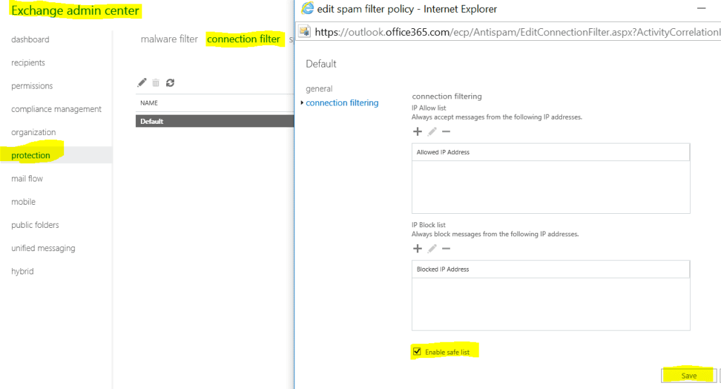 Office 365 Email Filtering
