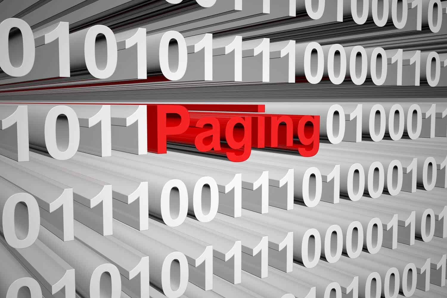 3D binary code red "paging"