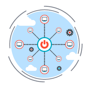 Remote control cloud computing networking concept