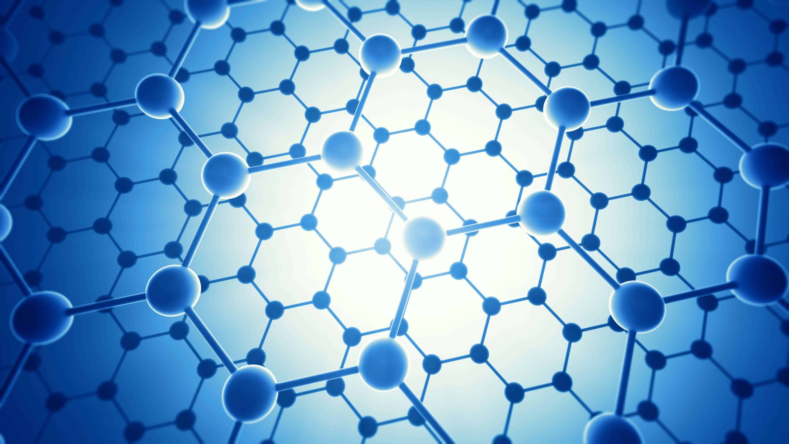 Blue generated circles connected into hexagon shapes.