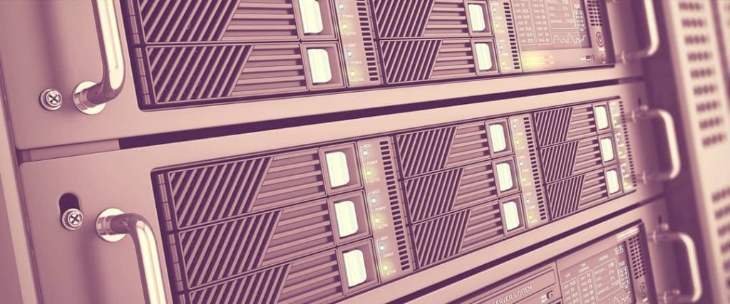 close up of a industrial server