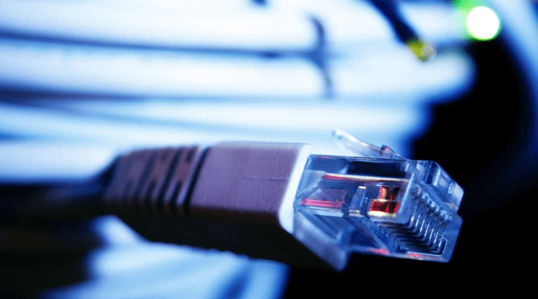 close up of internet cable.