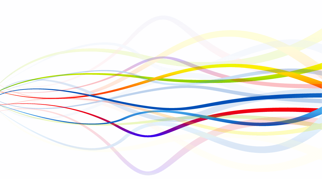 Red, Purple, Yellow, Green and Blue wavy lines.
