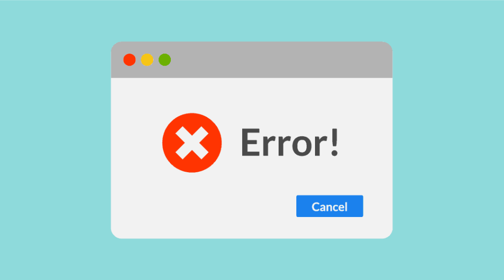 Error window pop-up