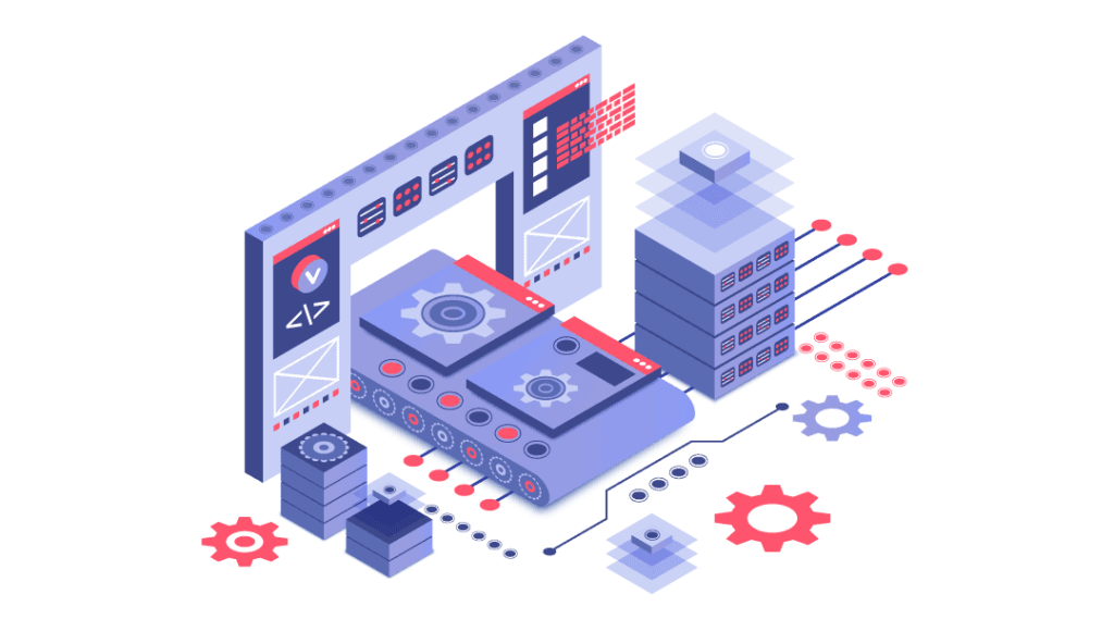 Vector drawing of machinery