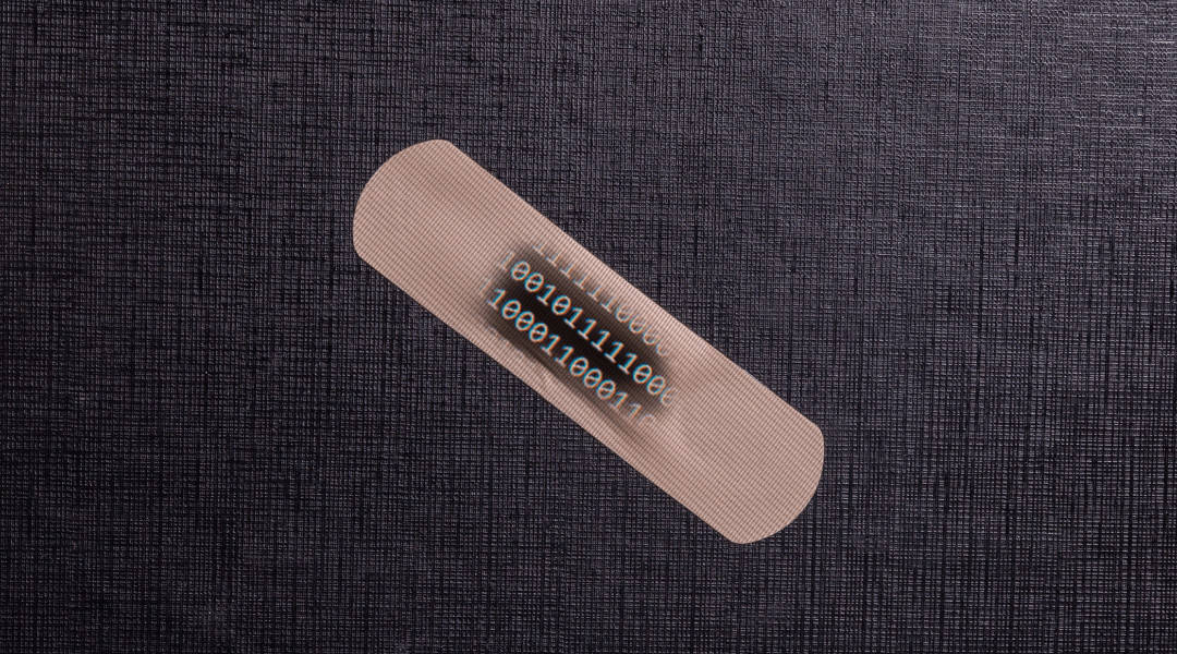 Bandage with binary overlaid on it