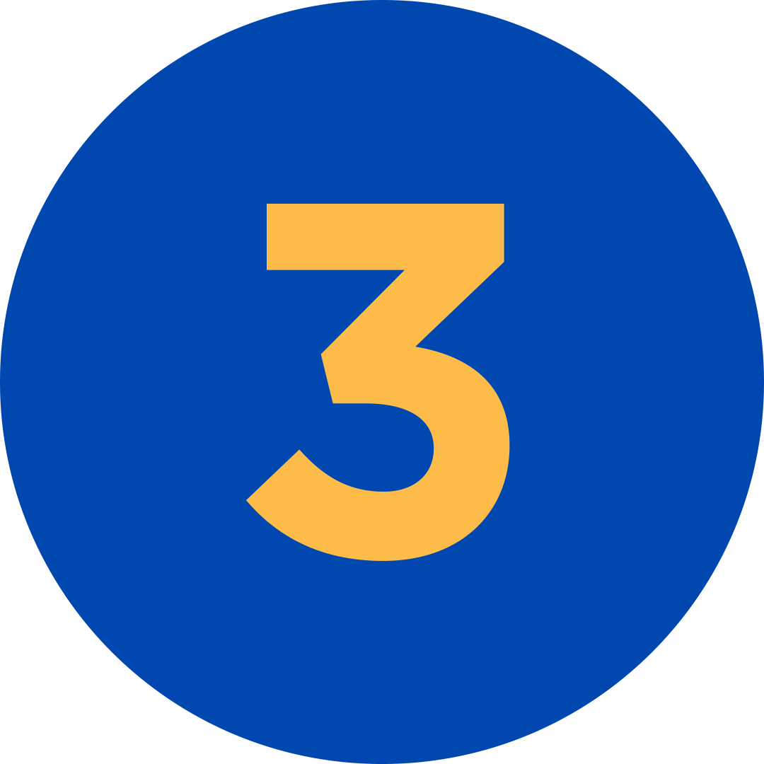 Yellow 3 In a Blue Circle