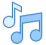 Blue Music Notes Icon
