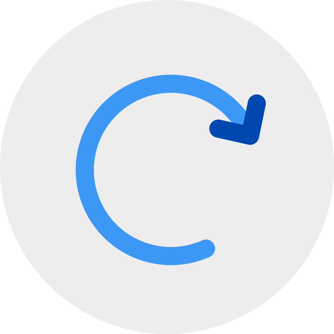 blue rotate to right symbol in a grey circle