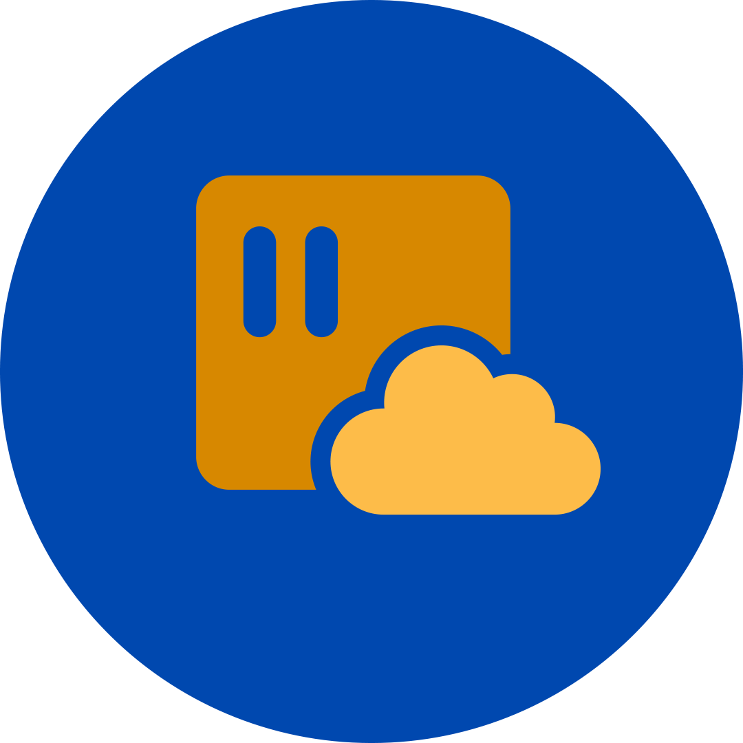 Orange sensor with a yellow cloud in a blue circle.