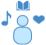Person Icon With Music Note, Book, and Heart Around Them