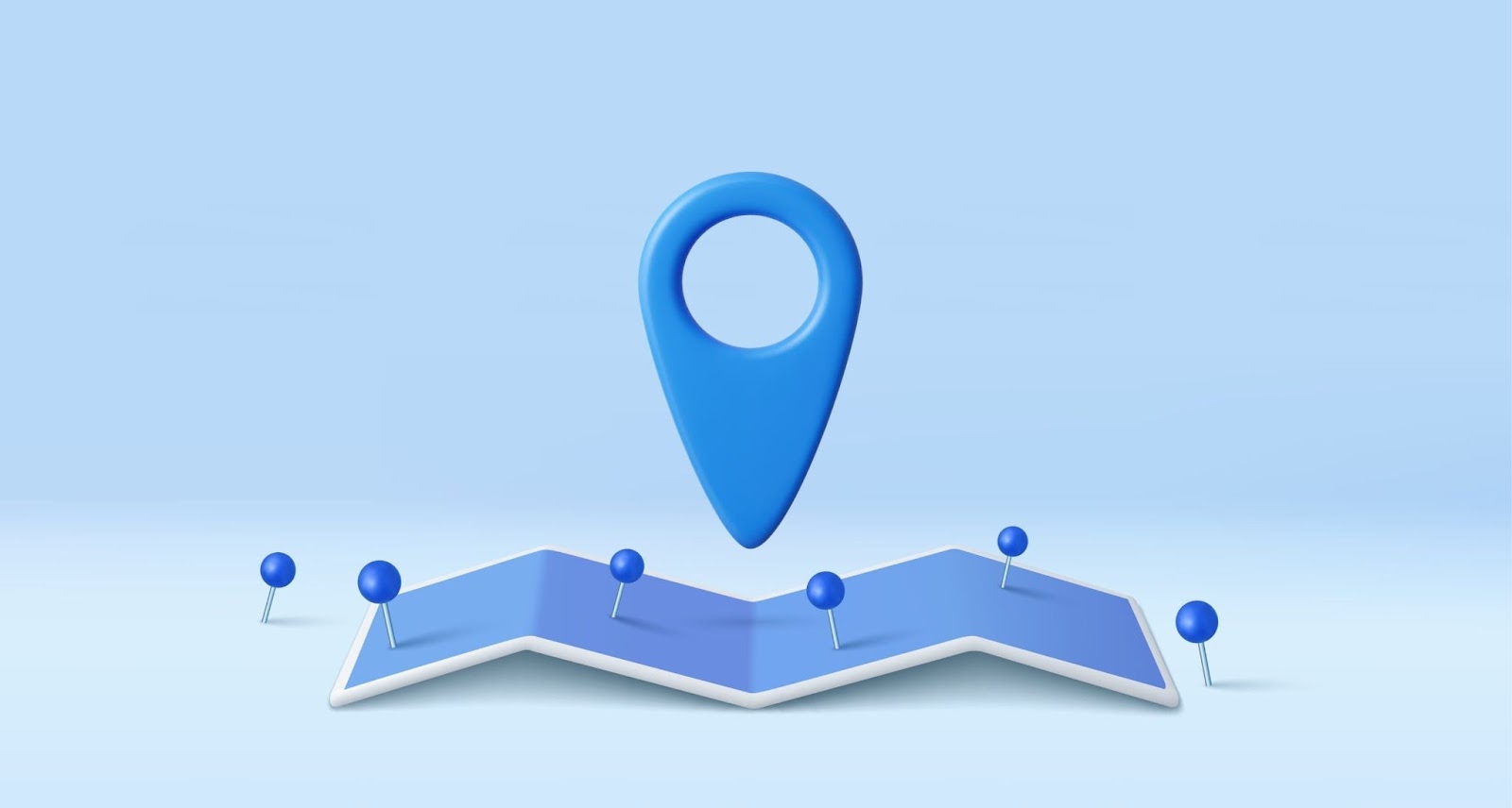 location icon hovering over a roadmap with various pin points