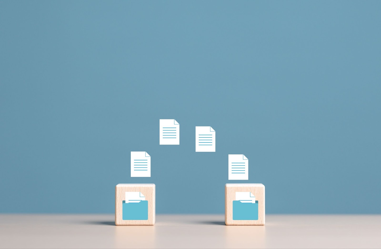 data files being transferred from one place to another